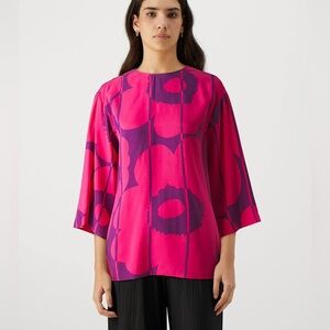 MARIMEKKO UNIKKO OAJA VESI UNIKKO - BLOUSE TUNIC FUCHSIA DARK PURPLE MEDIUM NWT